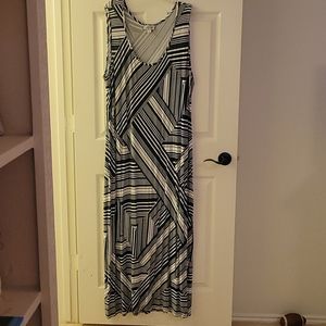 Avenue Black & White Maxi Dress